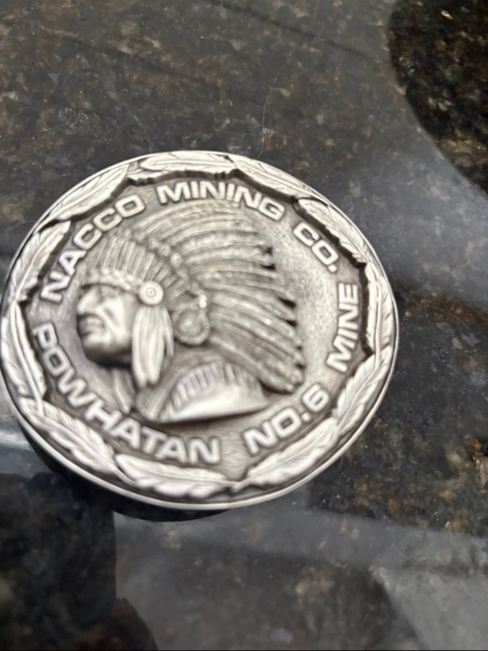 Powhatan No.6 Mine Commemorative Belt Buckle- Silver Tone